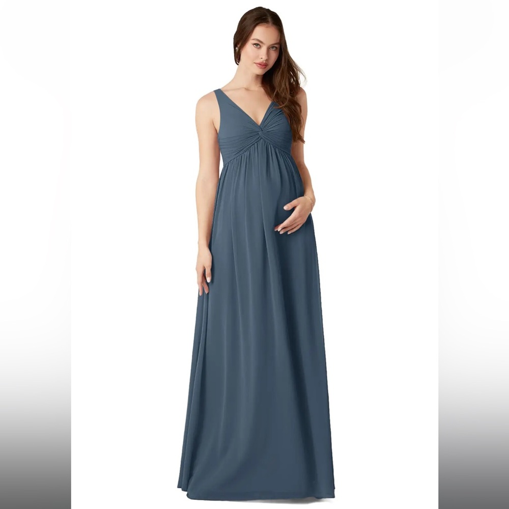 Azazie Yetta Maternity Dress in Neptune